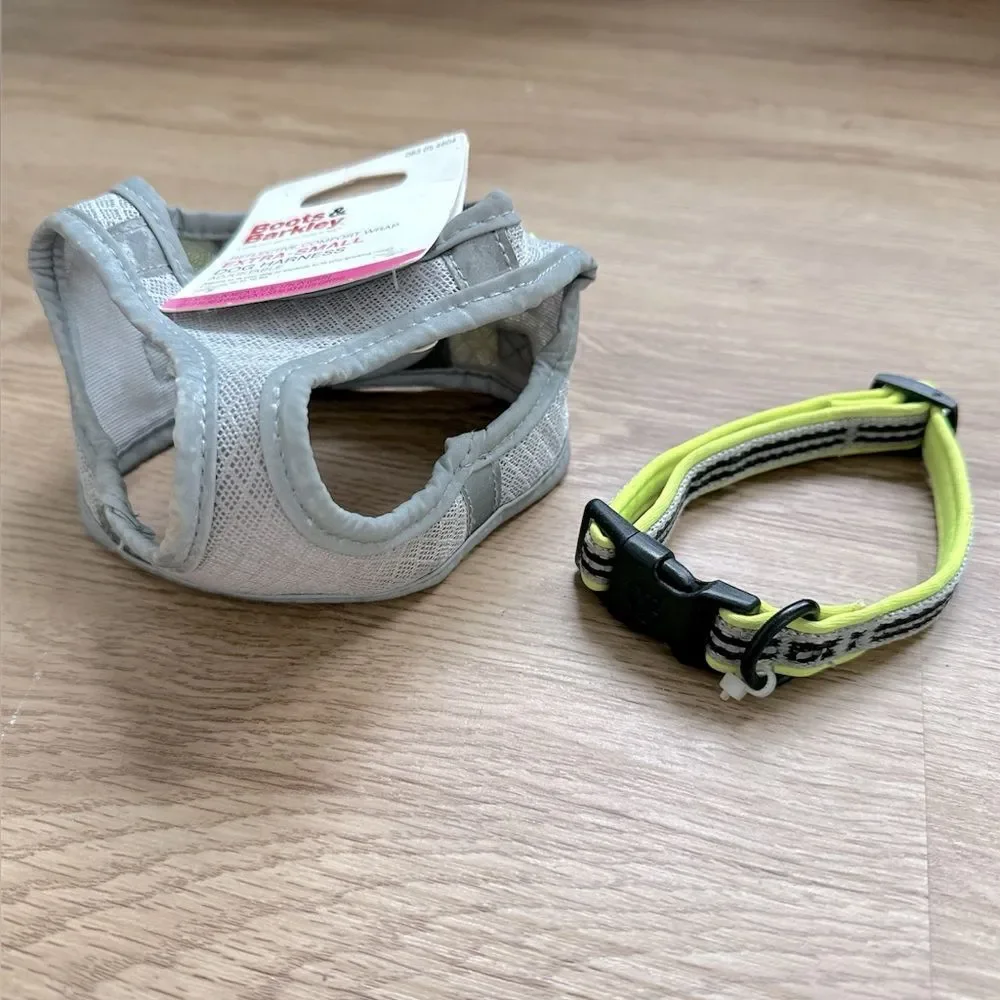Boots & Barkley Gray Reflective Dog Harness XS NWT Free Collar Small Puppy
